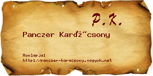 Panczer Karácsony névjegykártya